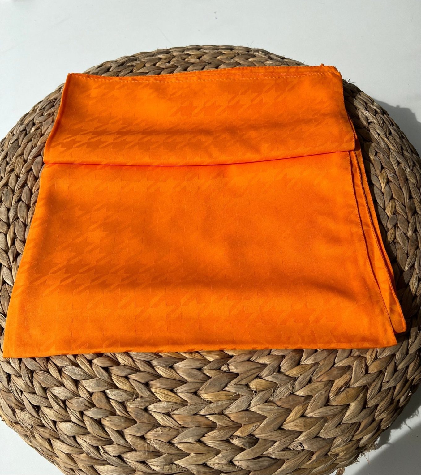 Kazayağı Desen Jakar Şal - Turuncu - Organic ScarfsOrganic Scarfs