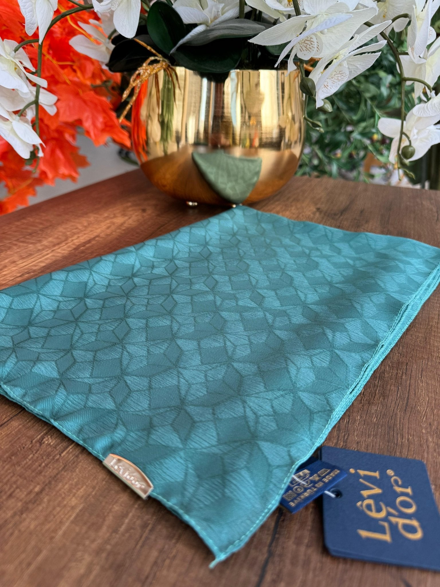 LEVİDOR Clover Jakar Capri Şal 17385 - Ada Çayı - Organic ScarfsOrganic Scarfs