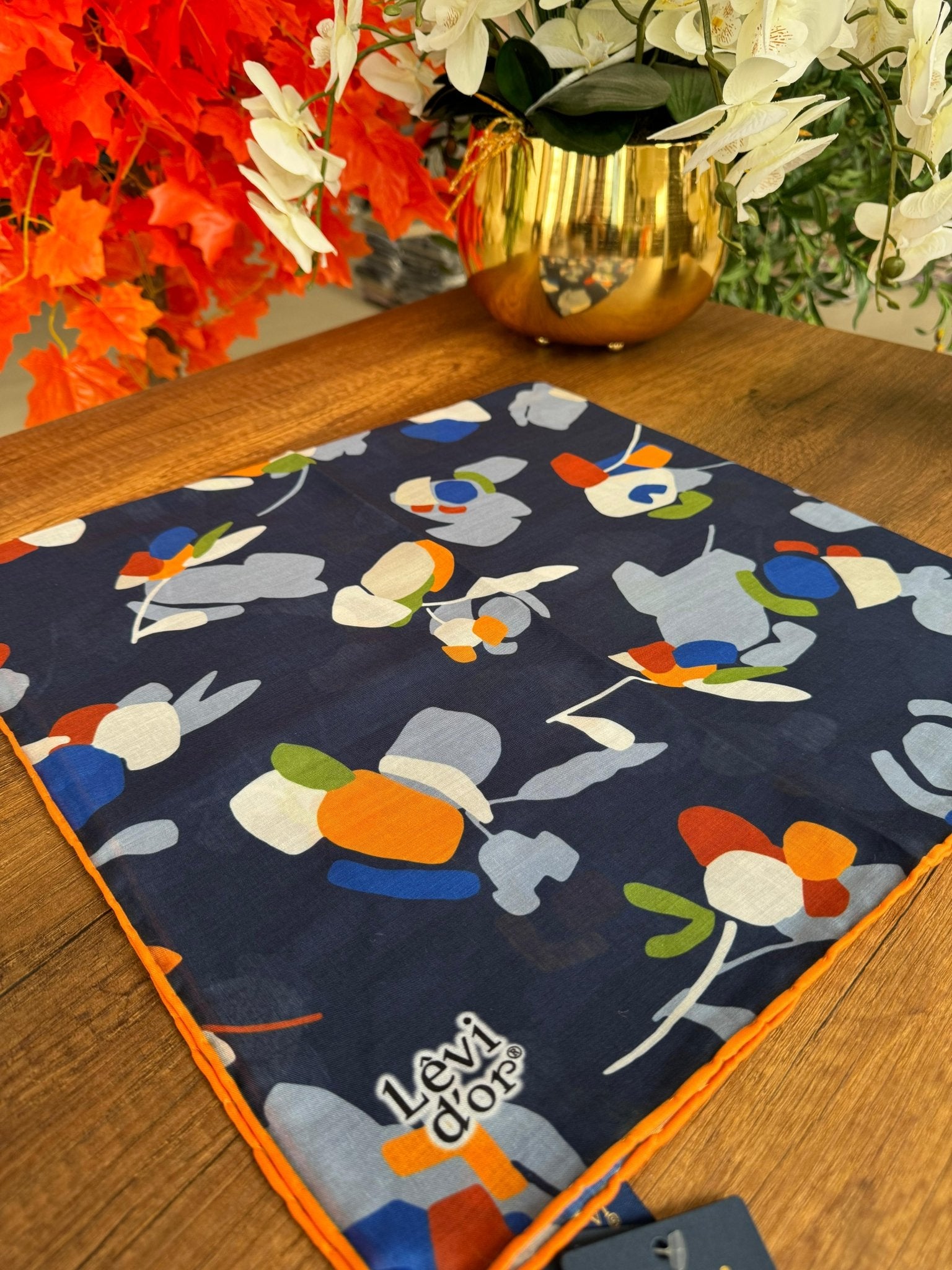 LEVİDOR Cotton Eşarp 16378 - Lacivert - Organic ScarfsOrganic Scarfs