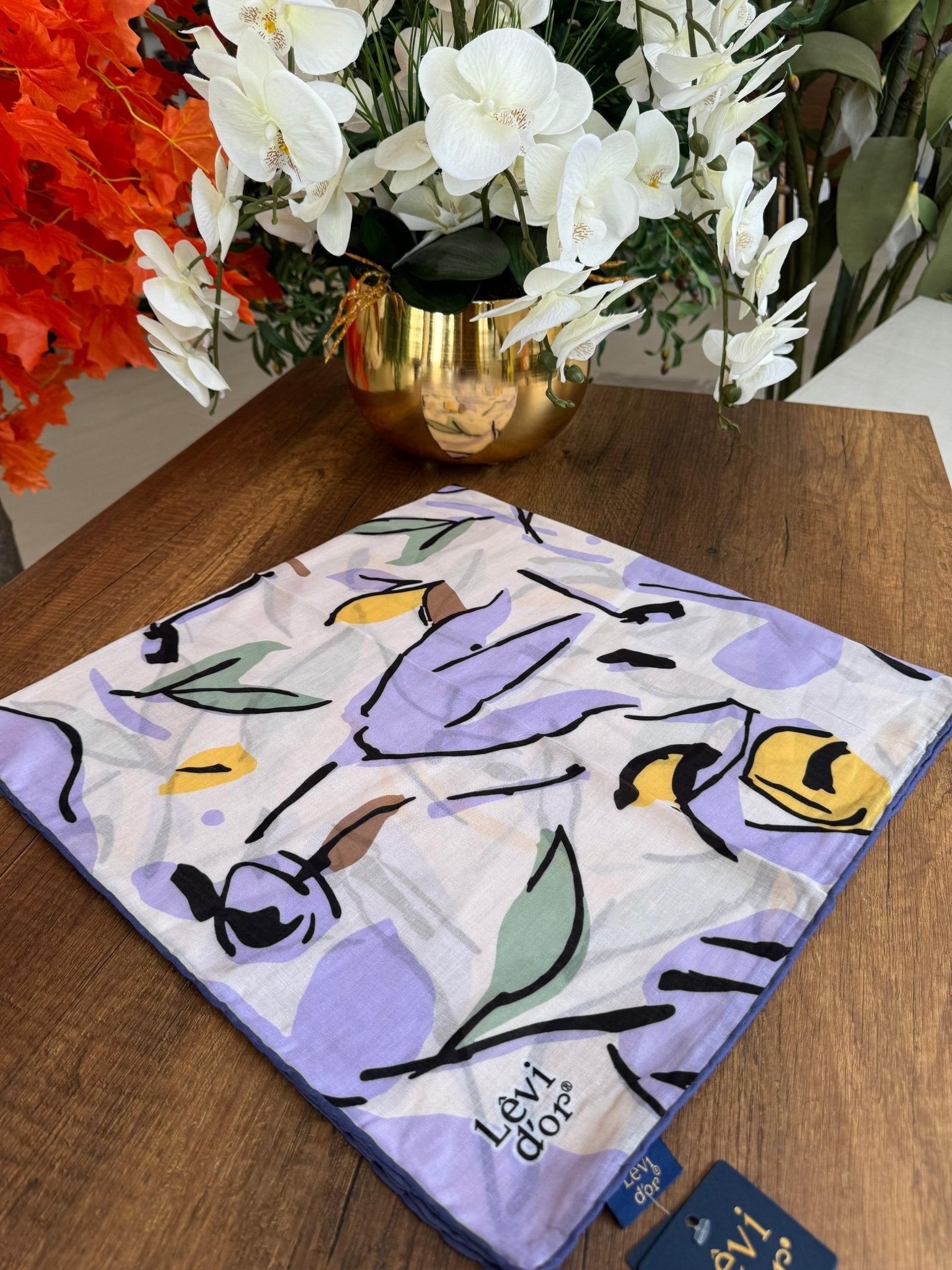 LEVİDOR Cotton Eşarp 16379 - Lila - Organic ScarfsOrganic Scarfs