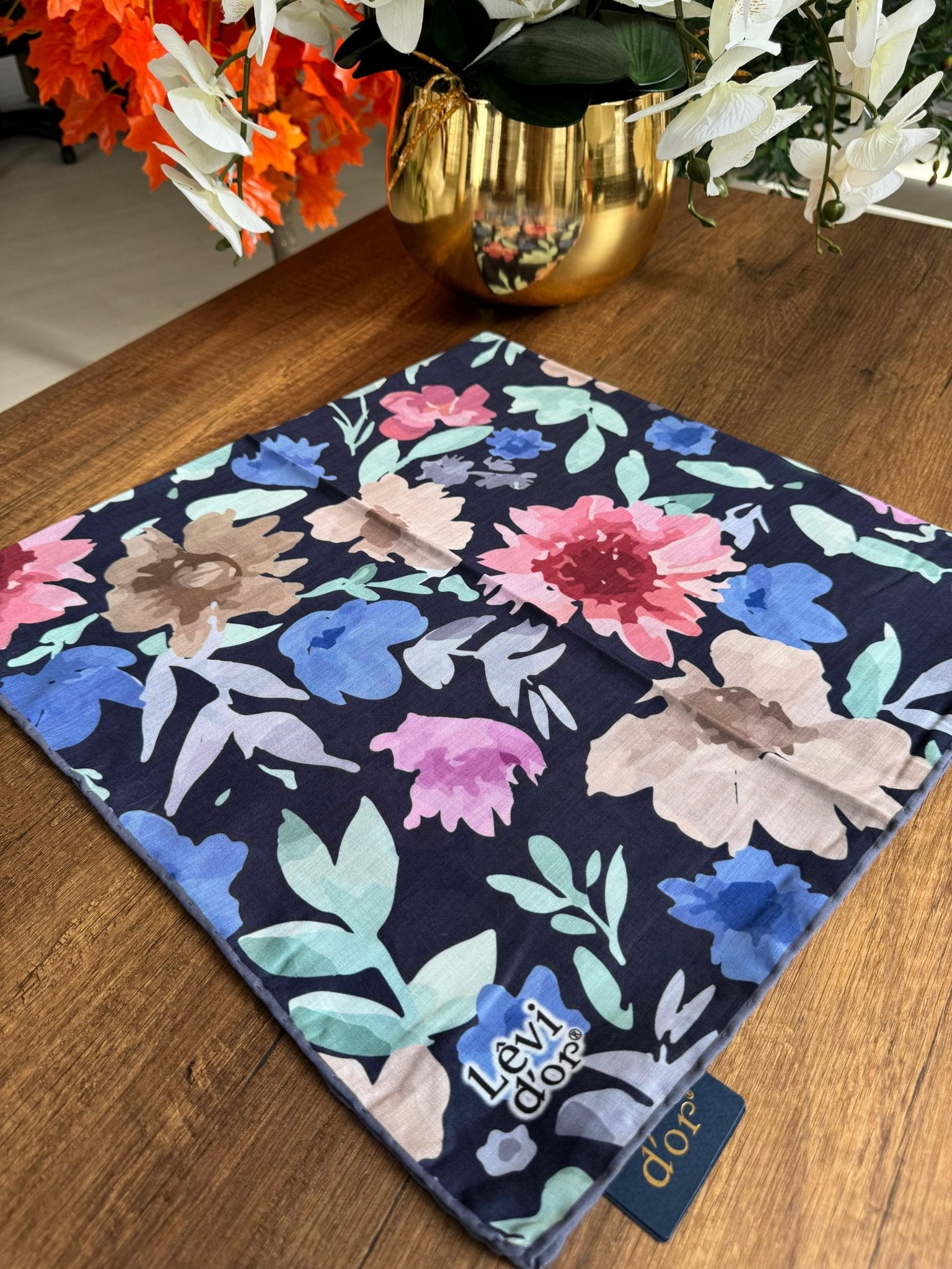 LEVİDOR Cotton Eşarp 16386 - Lacivert - Organic ScarfsOrganic Scarfs