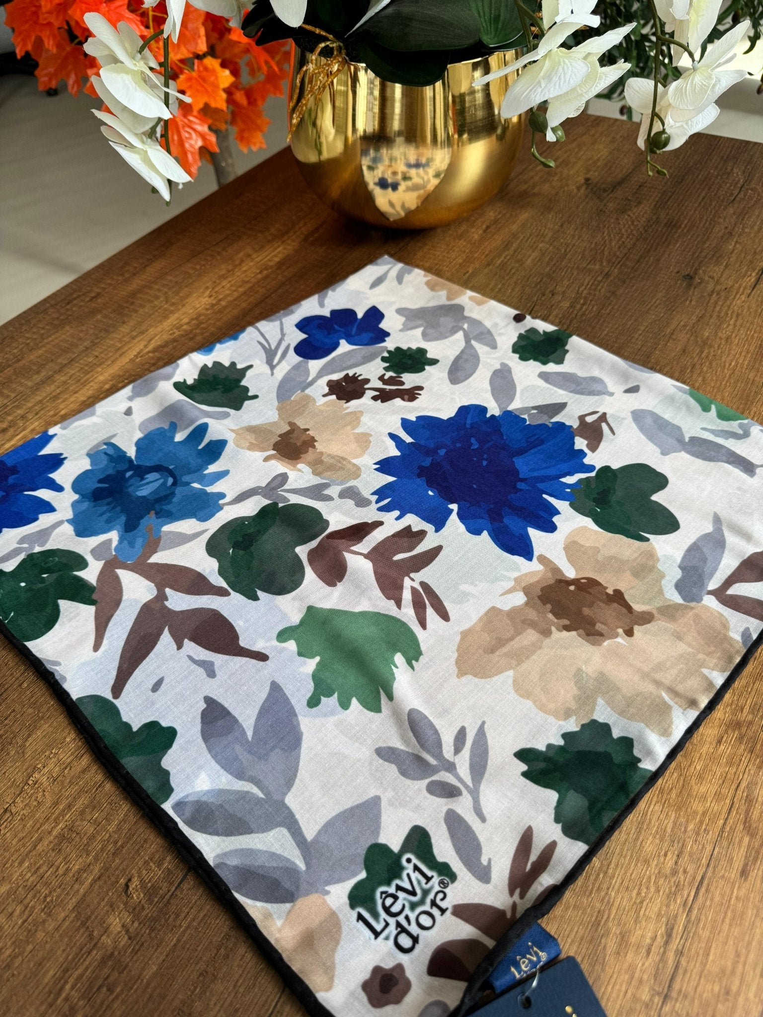 LEVİDOR Cotton Eşarp 16386 - Saks - Organic ScarfsOrganic Scarfs