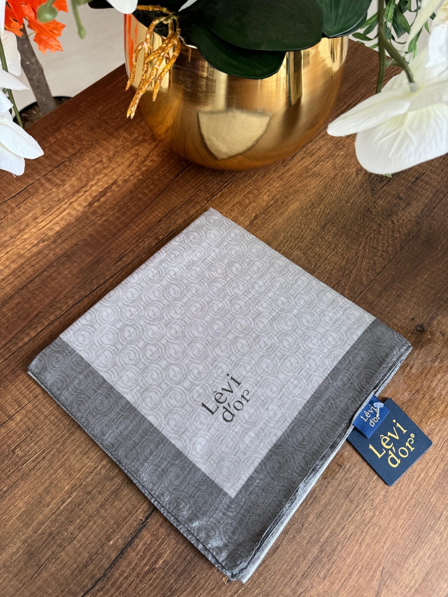 LEVİDOR Monogram Eşarp 17687 - Füme - Organic ScarfsOrganic Scarfs