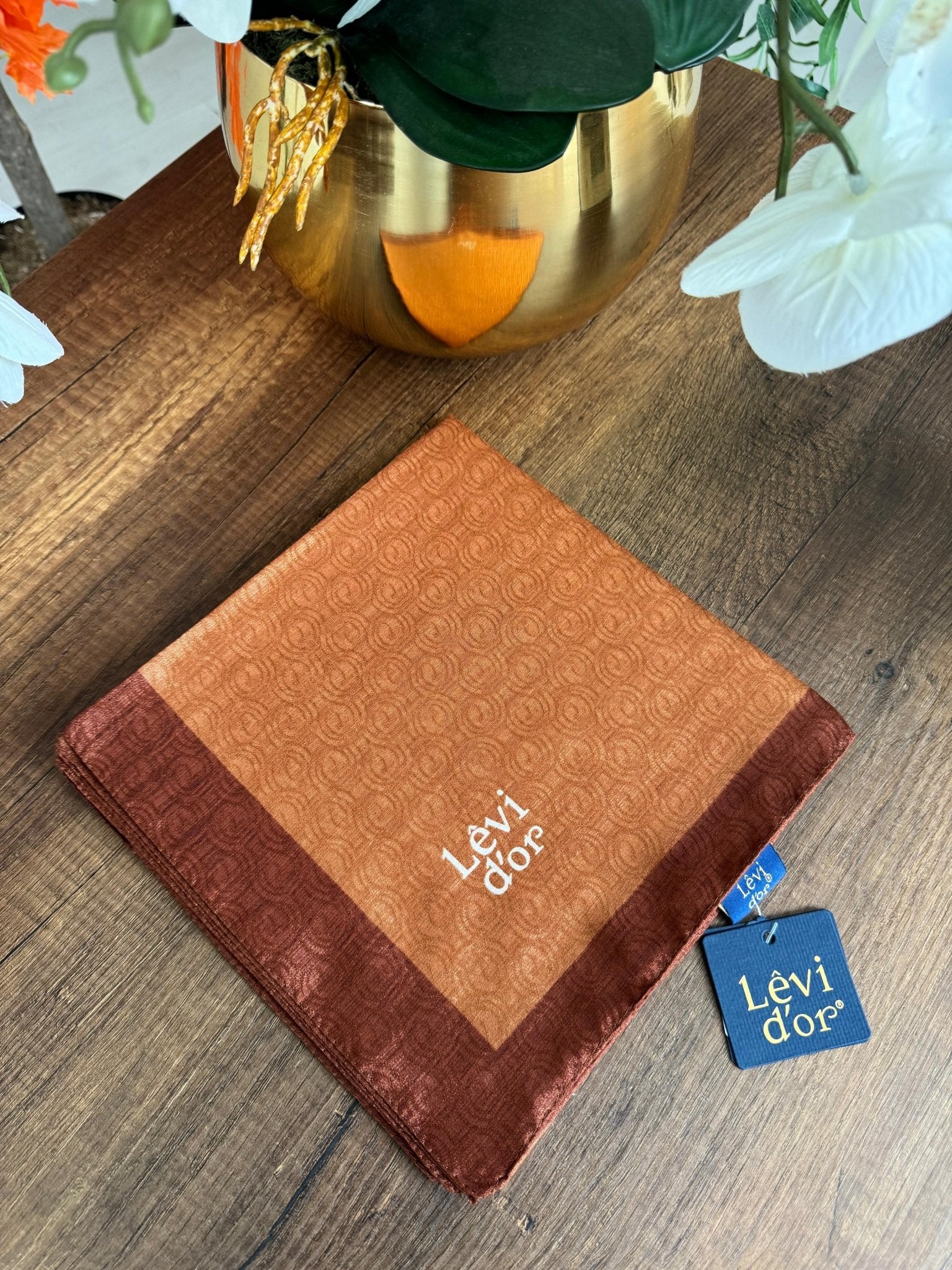 LEVİDOR Monogram Eşarp 17687 - Kiremit - Organic ScarfsOrganic Scarfs