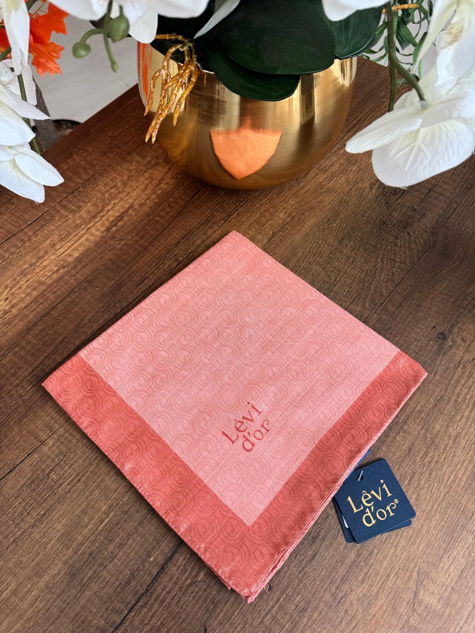 LEVİDOR Monogram Eşarp 17687 - Mercan - Organic ScarfsOrganic Scarfs