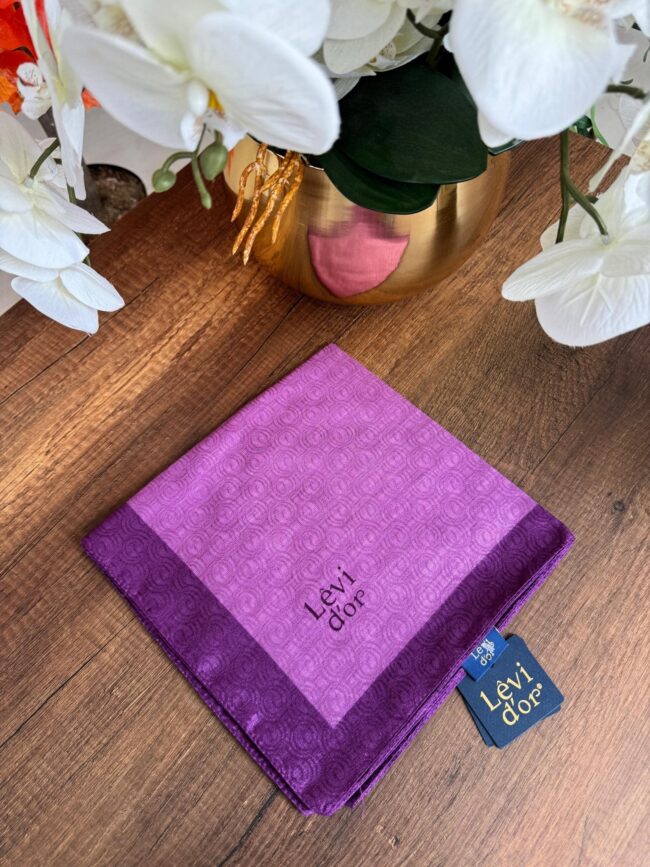 LEVİDOR Monogram Eşarp 17687 - Mürdüm - Organic ScarfsOrganic Scarfs