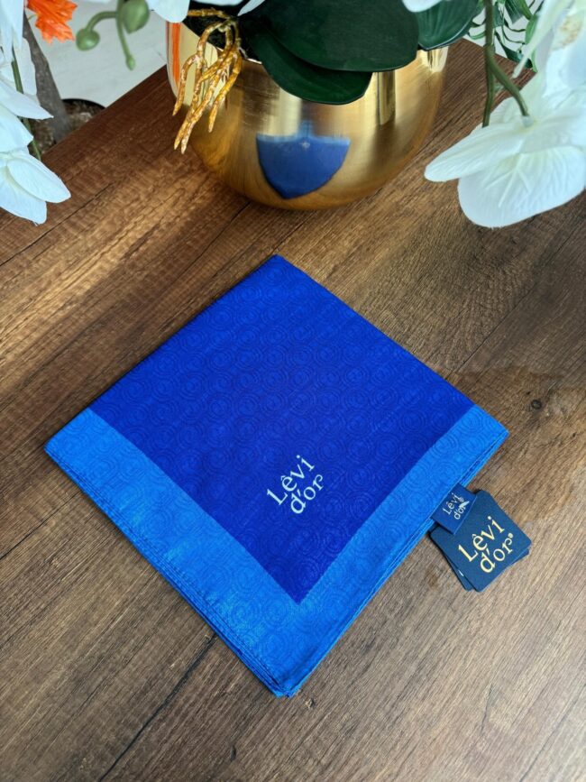 LEVİDOR Monogram Eşarp 17687 - Parlament Mavi - Organic ScarfsOrganic Scarfs