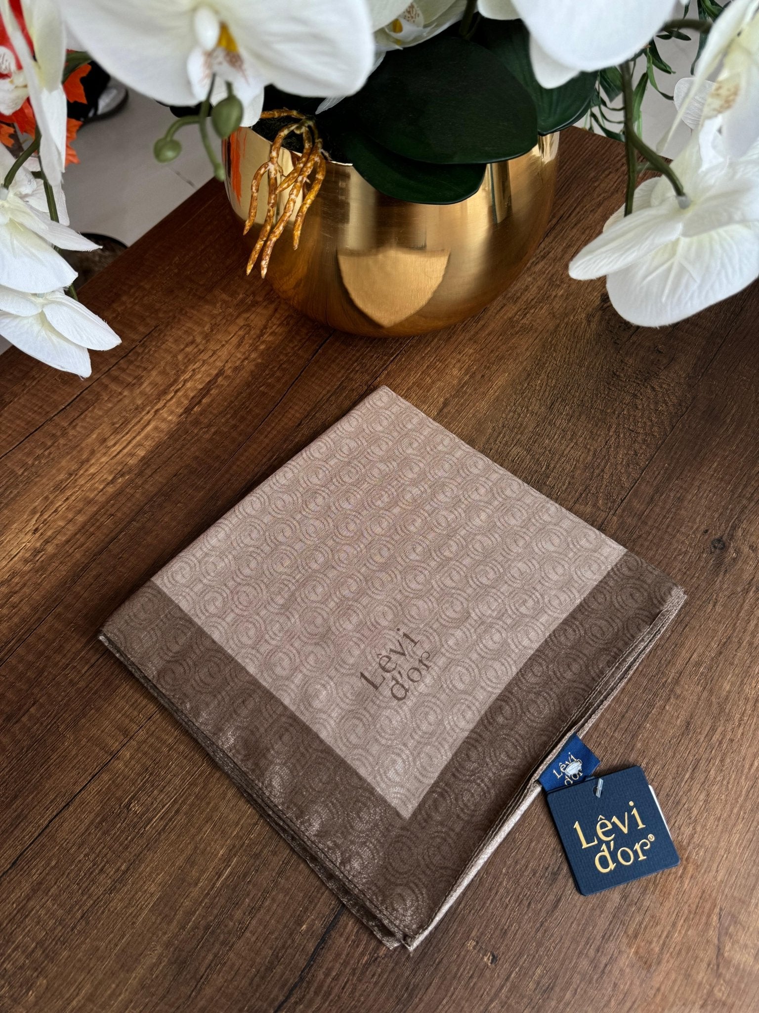 LEVİDOR Monogram Eşarp 17687 - Sütlü Kahve - Organic ScarfsOrganic Scarfs