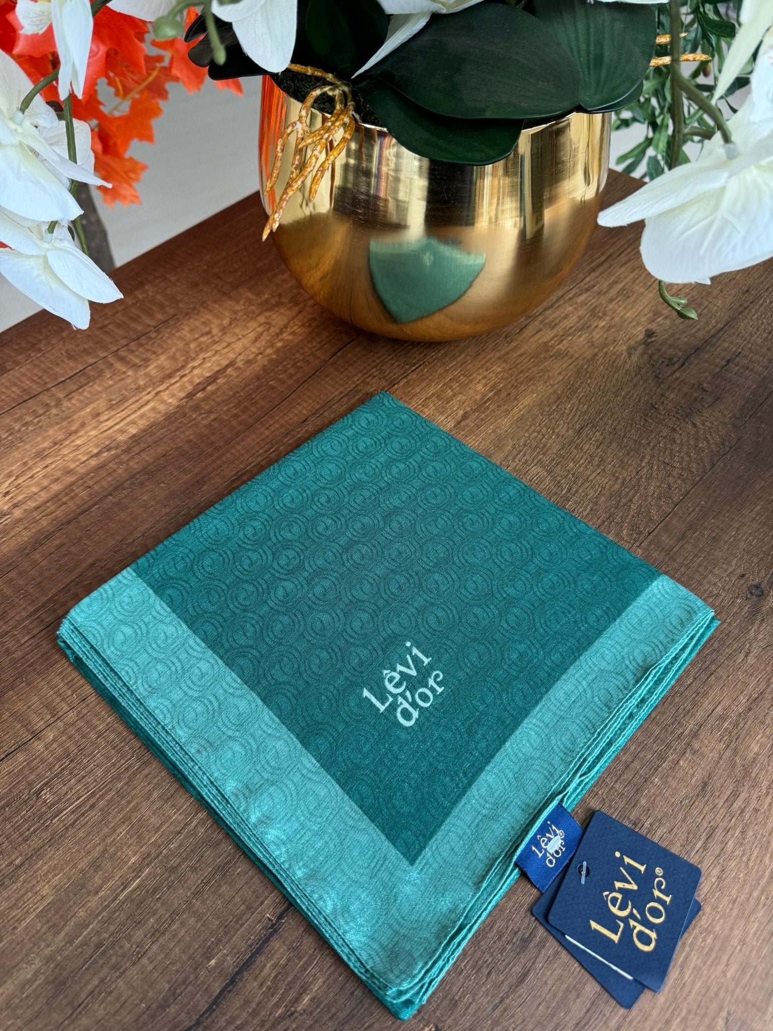 LEVİDOR Monogram Eşarp 17687 - Zümrüt - Organic ScarfsOrganic Scarfs