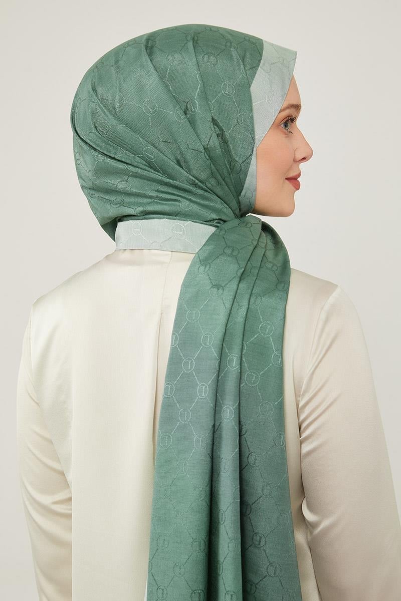 LEVİDOR Monogram Şal 17657 - Ada Çayı - Organic ScarfsOrganic Scarfs