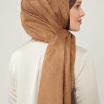 LEVİDOR Monogram Şal 17657 - Çikolata