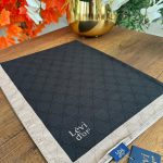 LEVİDOR Monogram Şal 17657 - Siyah/Bej