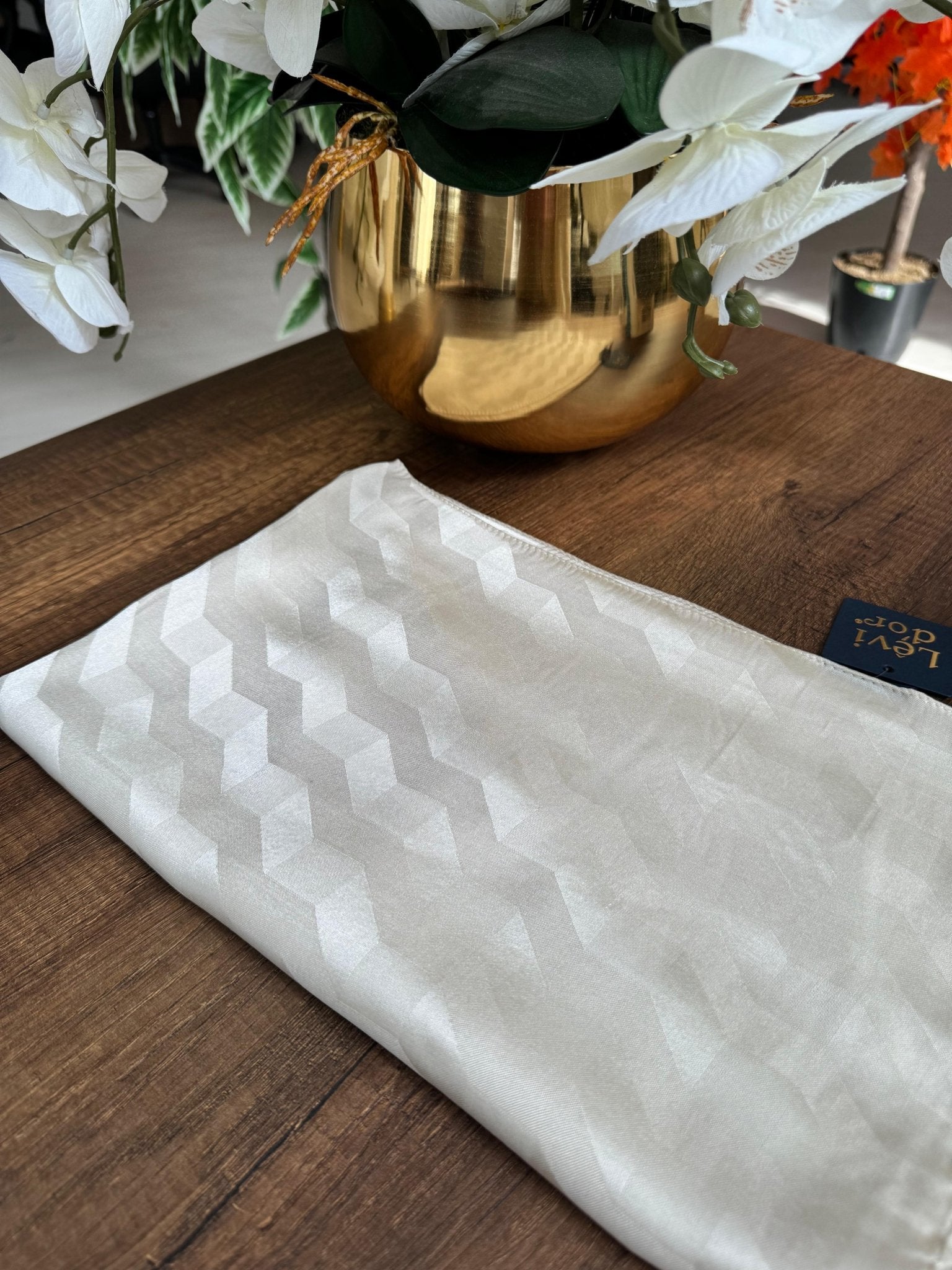 LEVİDOR Wave Jakarlı Şal 17175 - Ekru - Organic ScarfsOrganic Scarfs