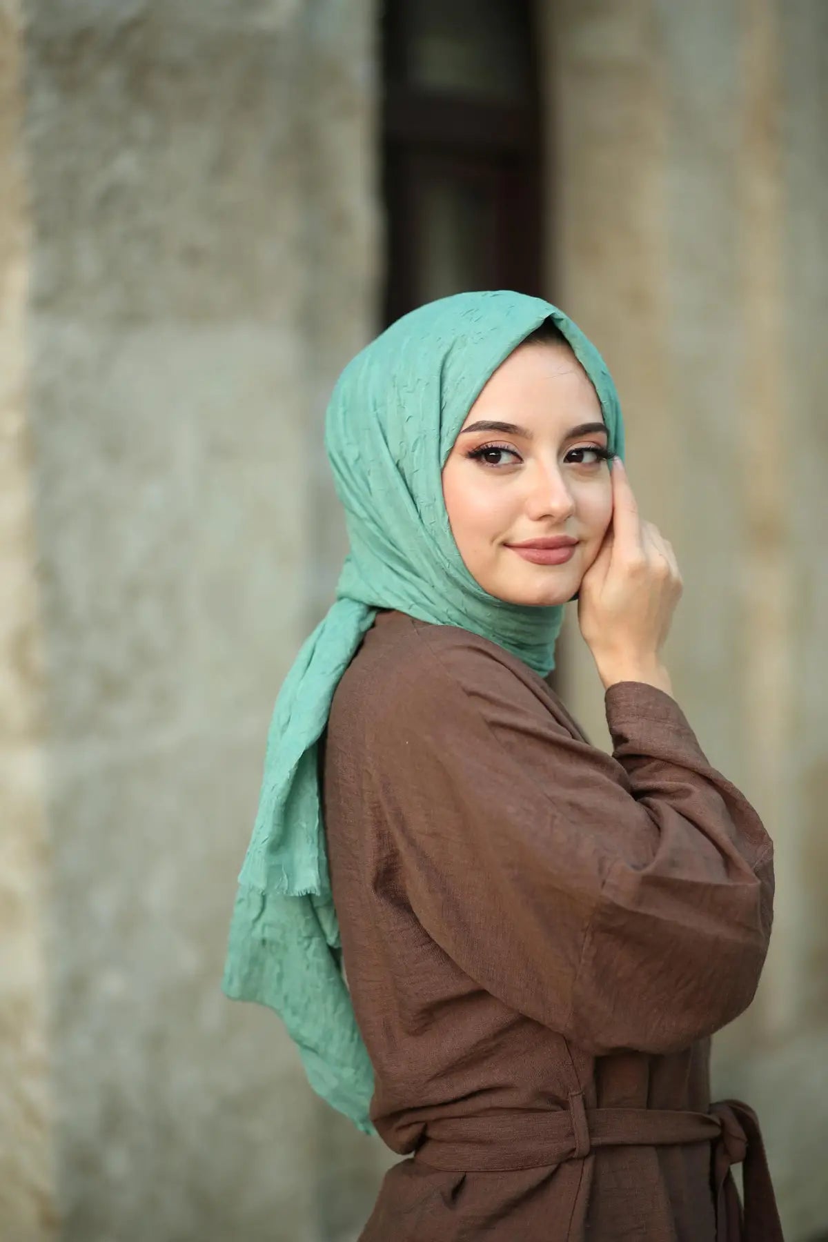 Bambu Kraş Şal - Açık Mint