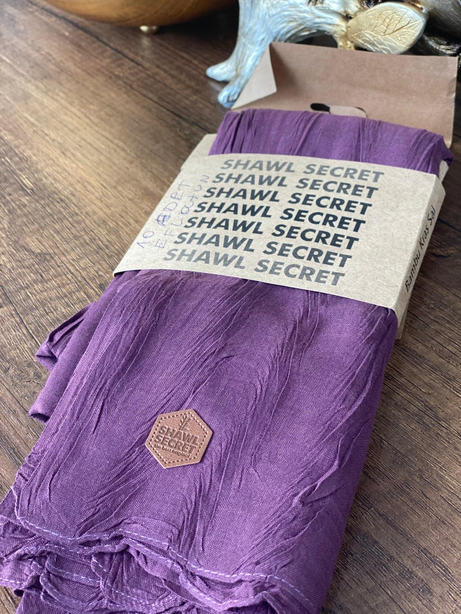PLİSELİ AĞAÇ KABUĞU ŞAL - Eflatun - Organic ScarfsOrganic Scarfs