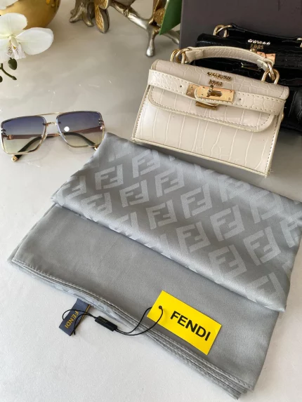 İthal Jakar Eşarp Fendi Eşarp 44115 - Gümüş