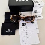 FENDI O'lock FE40049I 01A 54-17 Kahverengi Kadın Güneş Gözlüğü