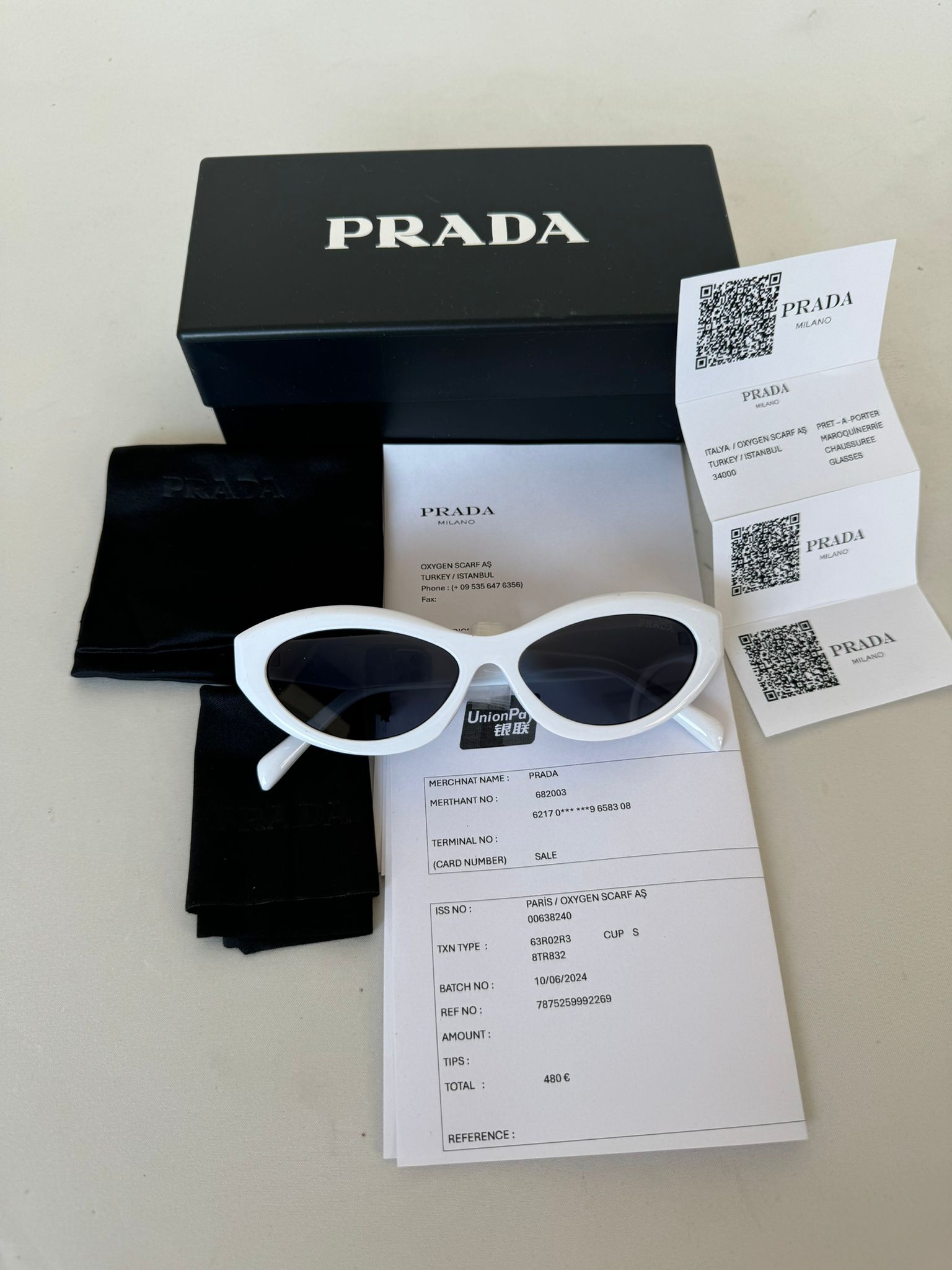PRADA 26ZS 17K08Z 55-16 Beyaz Kadın Güneş Gözlüğü