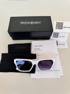 SAINT LAURENT 633 CALISTA 002 57 Beyaz Kadın Güneş Gözlüğü