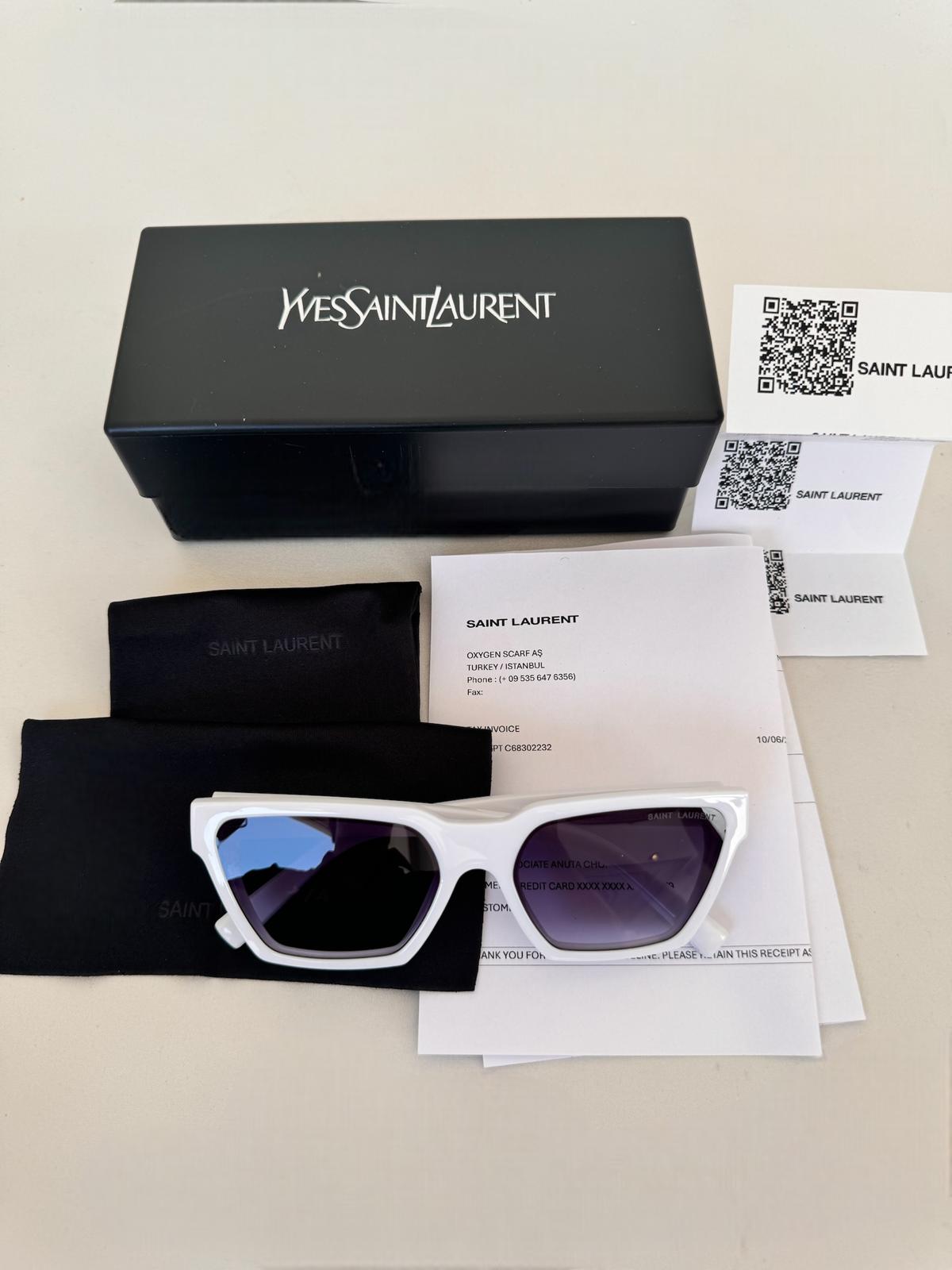 SAINT LAURENT 633 CALISTA 002 57 Beyaz Kadın Güneş Gözlüğü