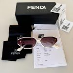 FENDI Hexagon Shape Beyaz Kadın Güneş Gözlüğü