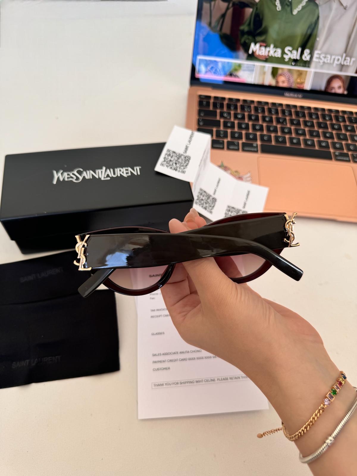 Saint Laurent SL M94 003 53 Kahverengi Kadın Güneş Gözlüğü - Görsel 3