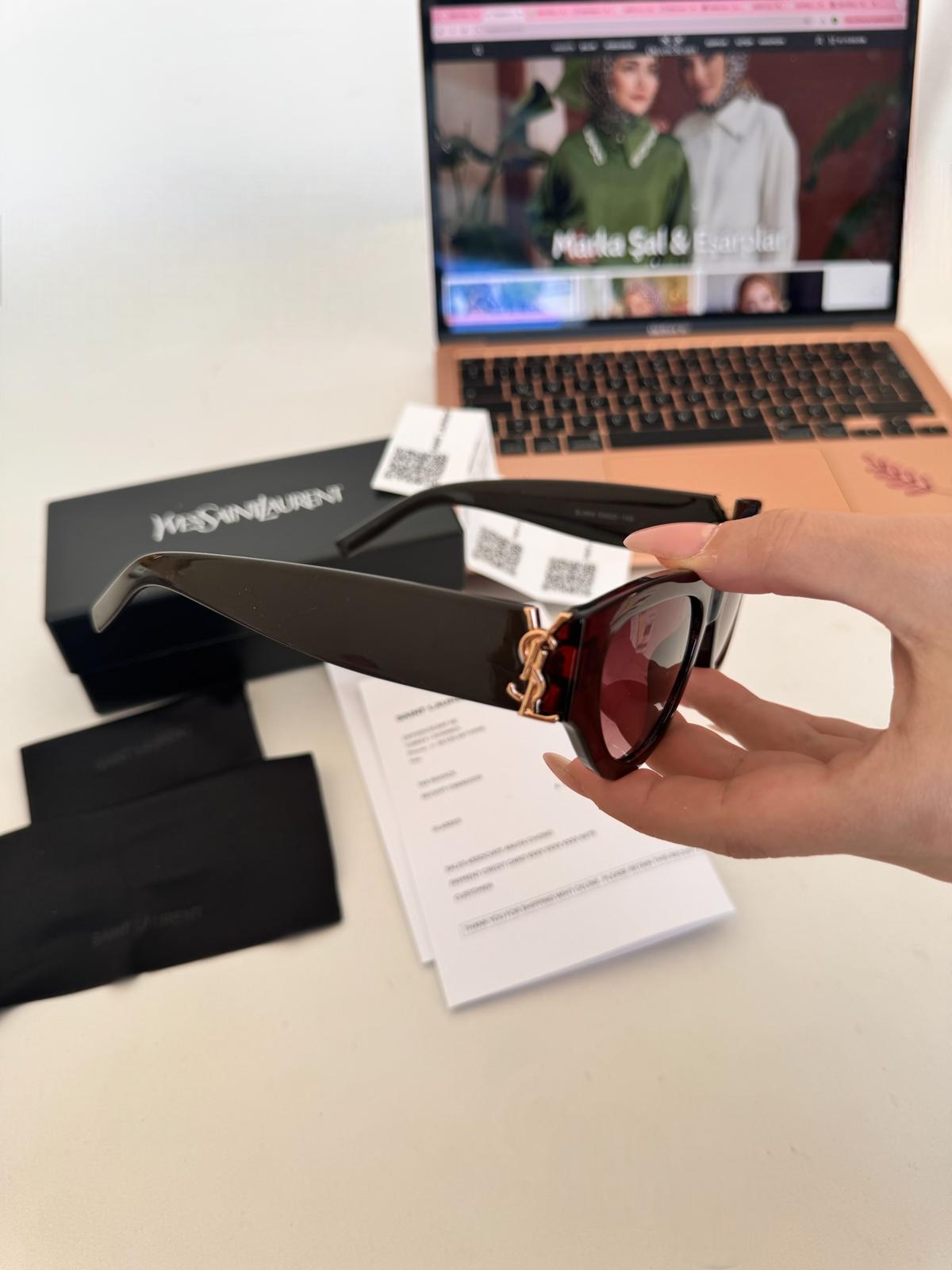 Saint Laurent SL M94 003 53 Kahverengi Kadın Güneş Gözlüğü - Görsel 4