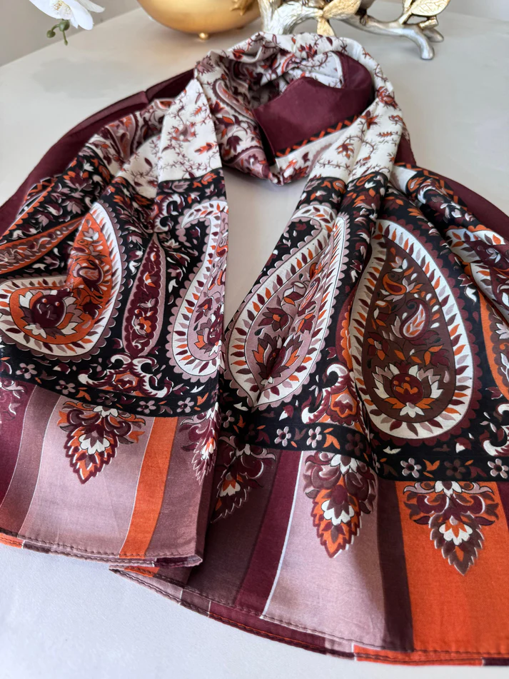 Etro Otantik Desen Pamuk Şal 44136 - Haki