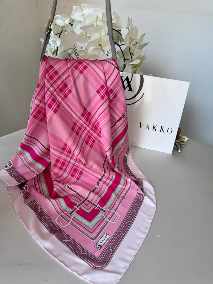 Vakko Ekose Twill Eşarp 44128 - Fuşya