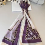 Vakko Zincir Desen İpeksi Şal 44133 - Mor