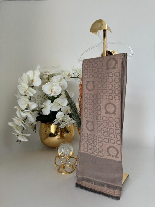 Salvator Çift Taraflı Pamuk Jakar Şal 77012 - Çikolata