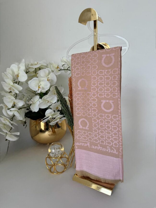 Salvator Çift Taraflı Pamuk Jakar Şal 77012 - Pamuk Şekeri