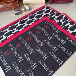 Hermes Saten İpek Eşarp 44123 - Siyah/Fuşya