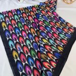 Tavuskuşu Desen Pamuk Soft Eşarp 114401 - Siyah