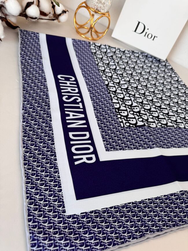 Dior Twill Eşarp 114501 - Lacivert