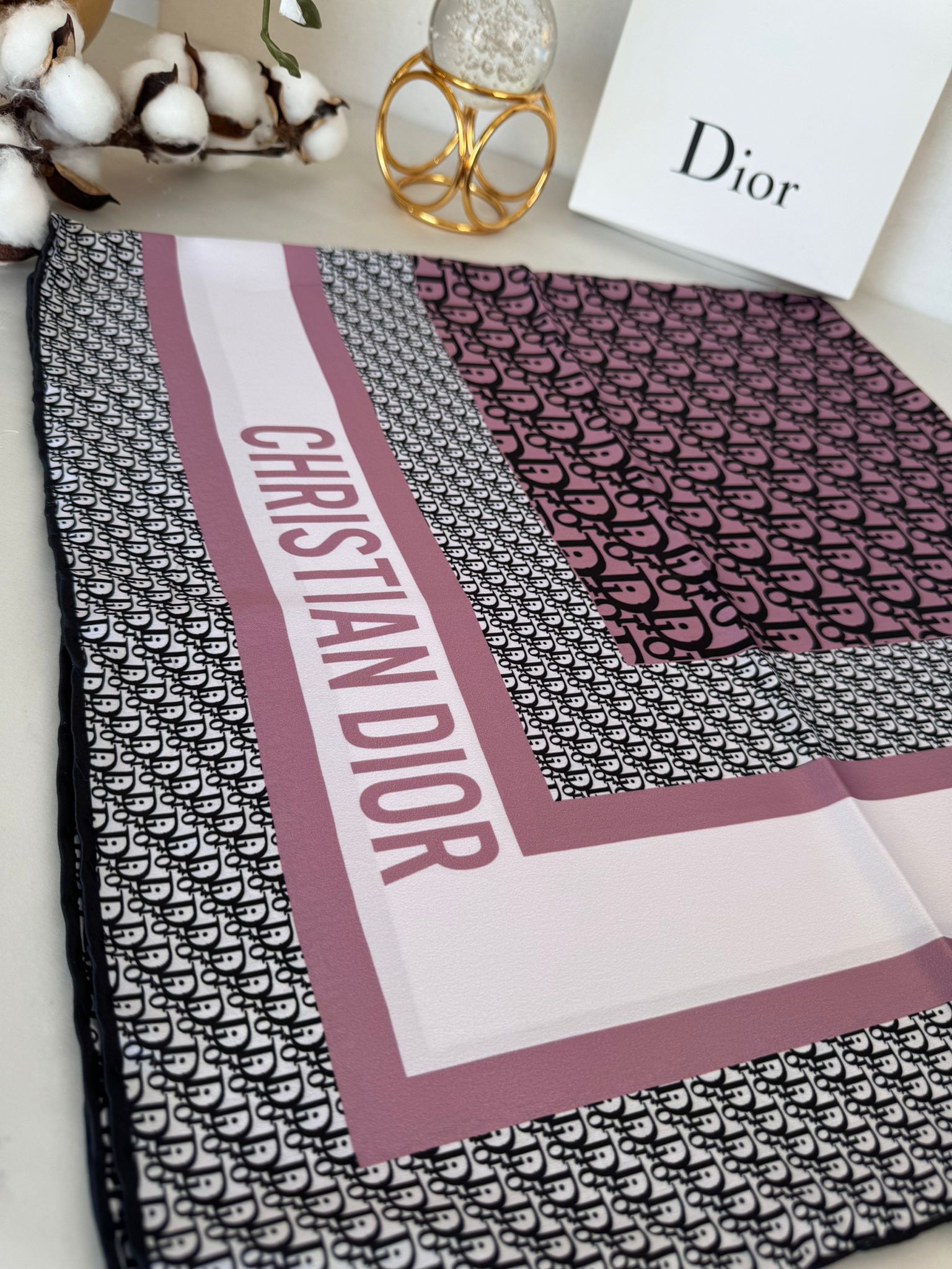 Dior Twill Eşarp 114501 - Pudra