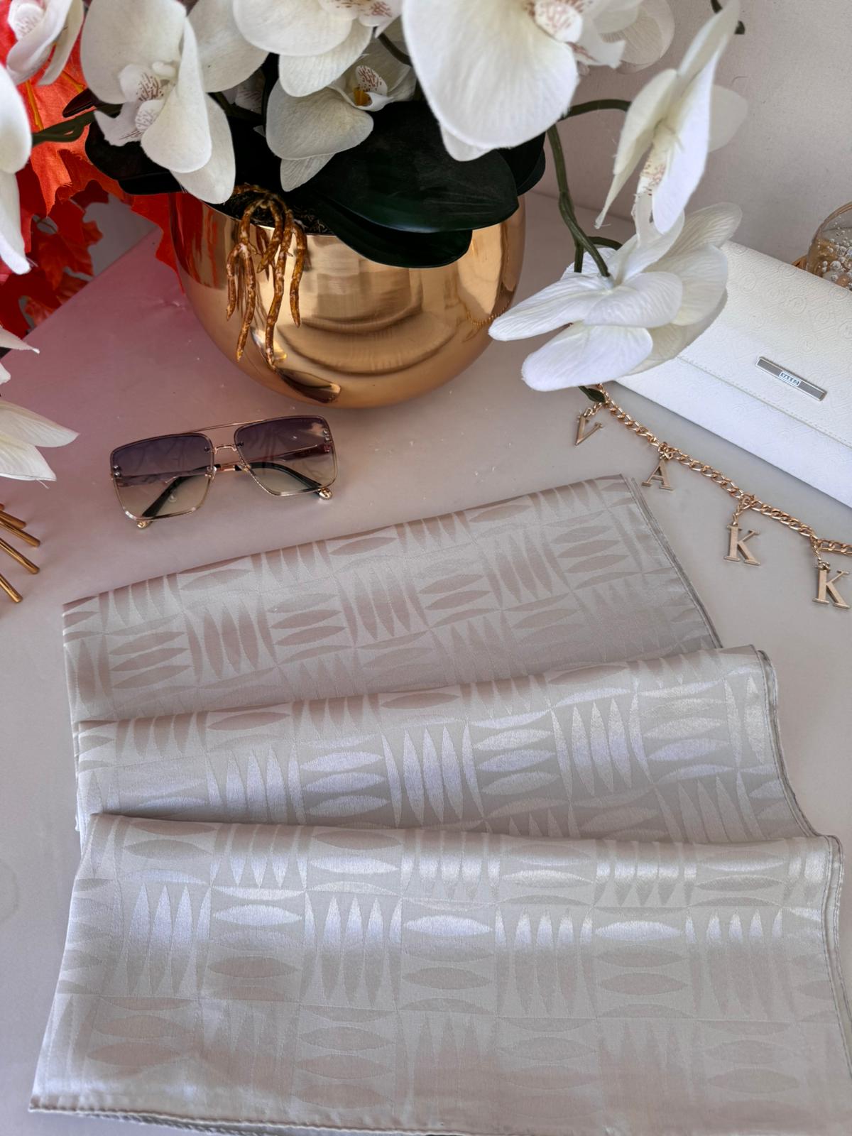 Kibrit Desen İpeksi Jakar Şal 44511 - Taş - Görsel 7