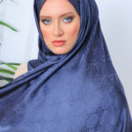 G Desen Pamuk İpeksi Jakar Şal 908204 - füme