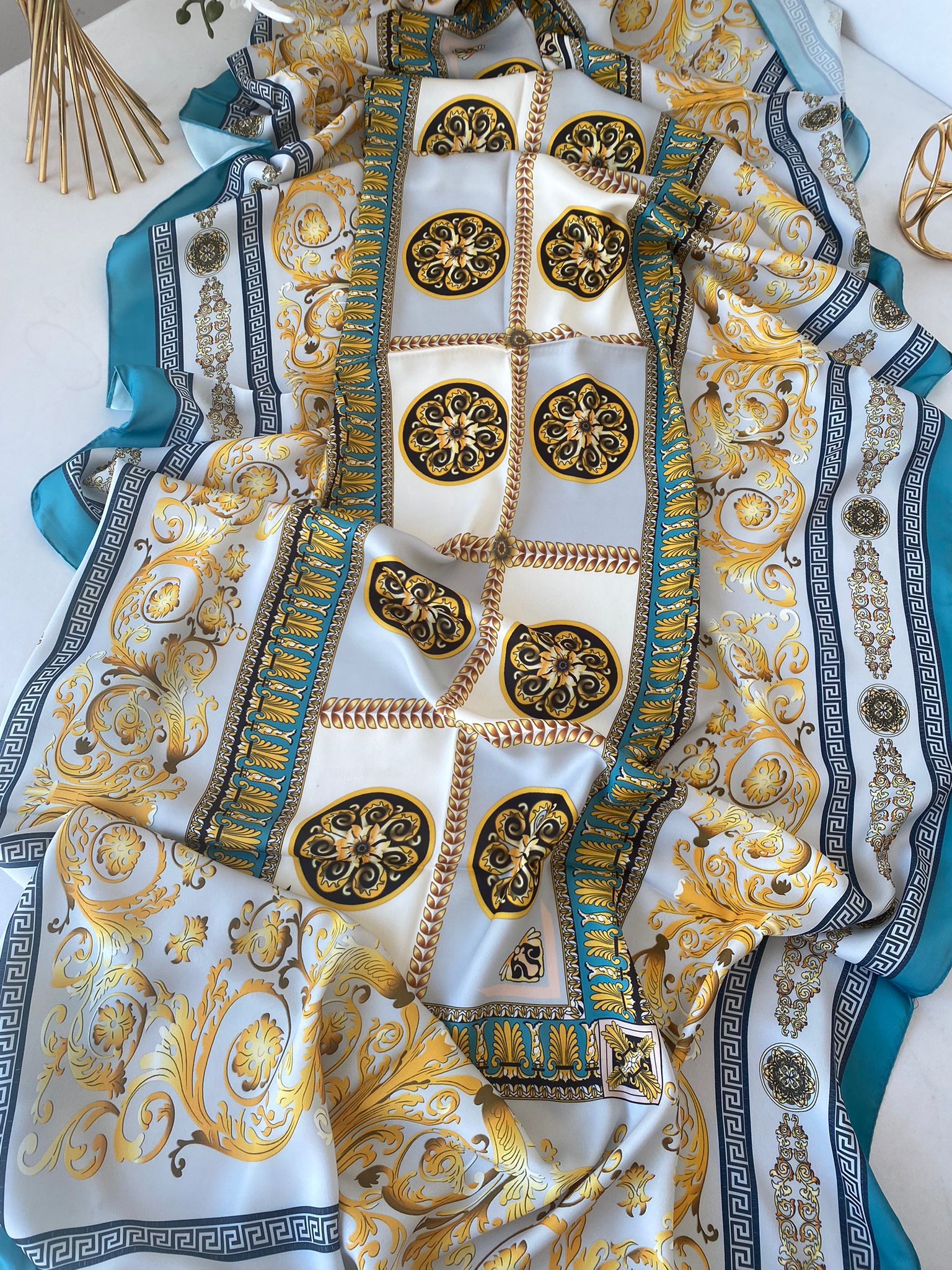 Versace Vual İpek Şal 614412 - Mint