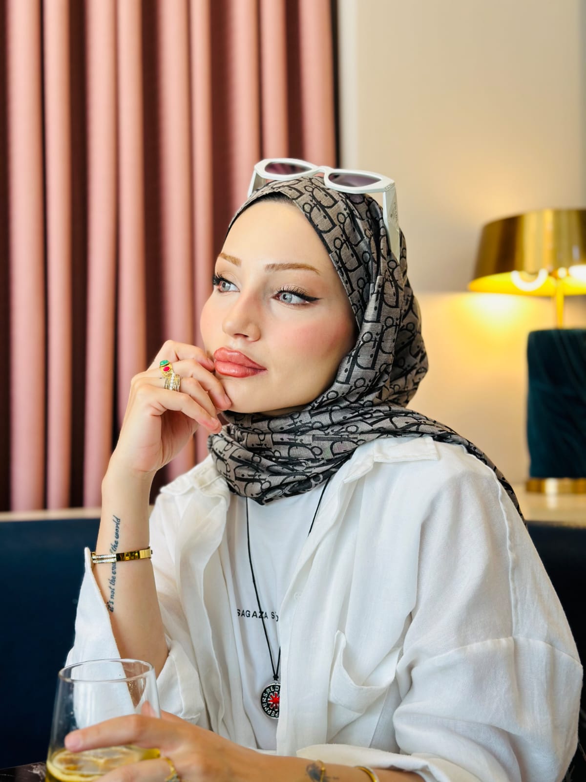 Dior Çift Taraflı İtalyan Pamukİpek Şal 96518 – Gri Siyah - Görsel 3