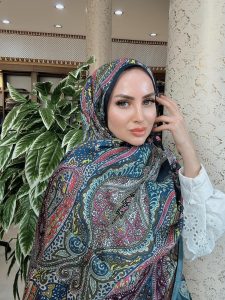 Etnik Etro Desen Pamuk Soft Şal 61534 - Lacivert