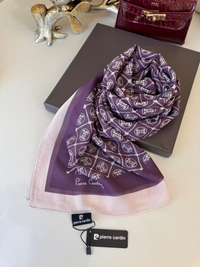 Pier Cardin Kare Desen İpeksi Şal 44134 - Mürdüm