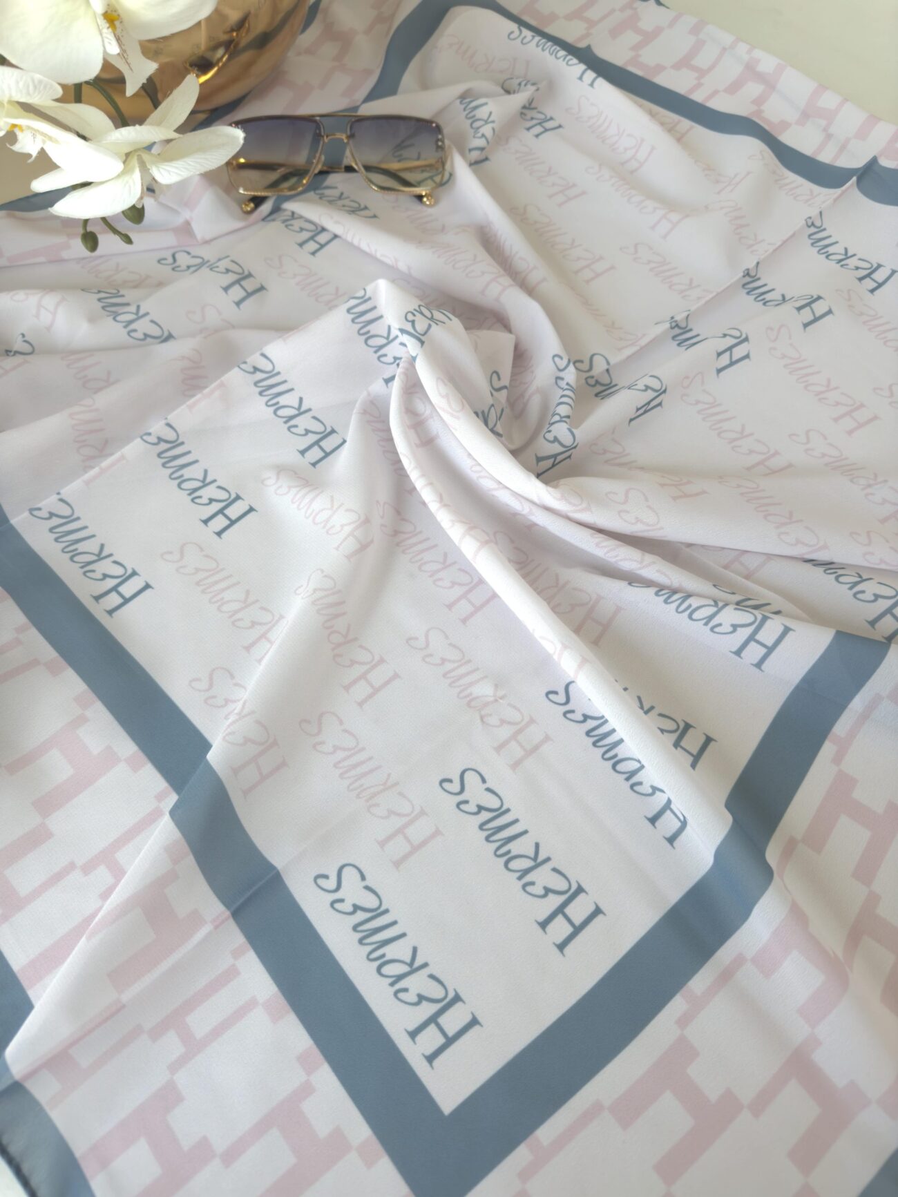 Hermes Saten İpek Eşarp 44123 - Duman