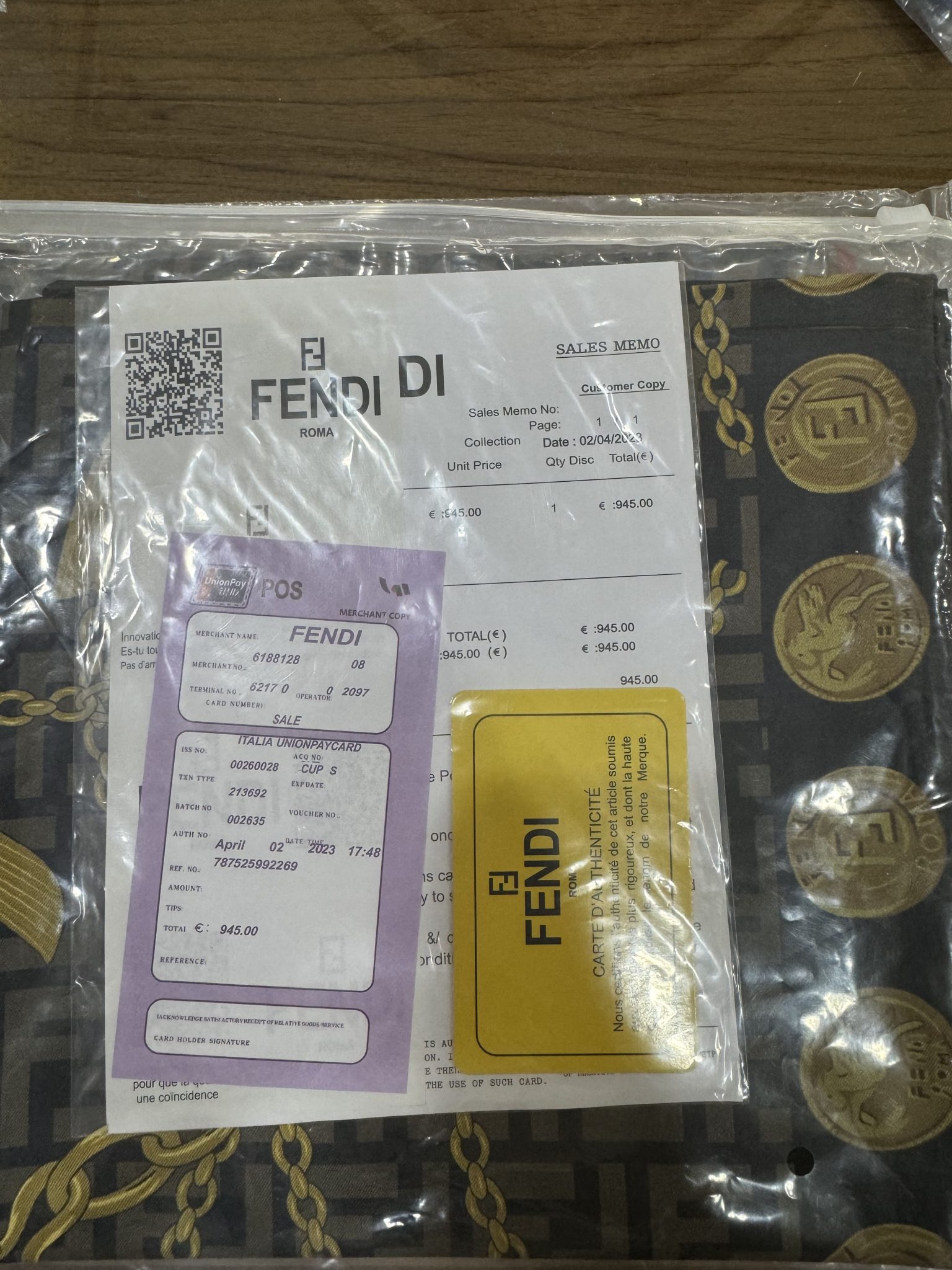 İthal İpek Fendi Eşarp 61001 - Görsel 3