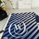 Vakko Çizgili Twill Eşarp 614422 - Mavi