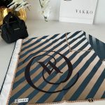 Vakko Çizgili Twill Eşarp 614422 - Petrol