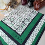 Gucci Krep İpek Eşarp 44125 - Yeşil