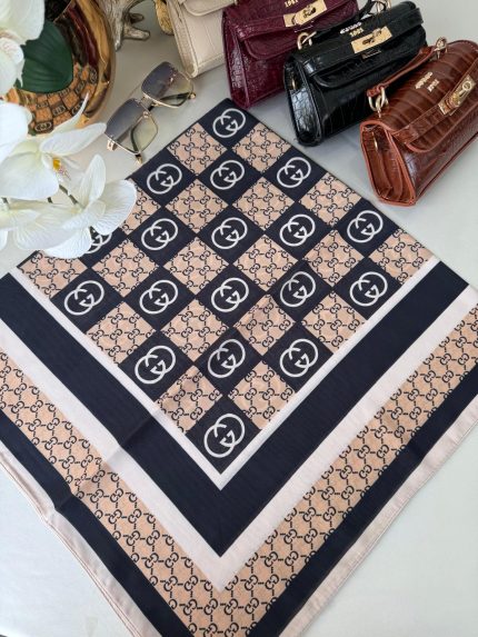 Gucci Krep İpek Eşarp 44125 - Soft Vizon