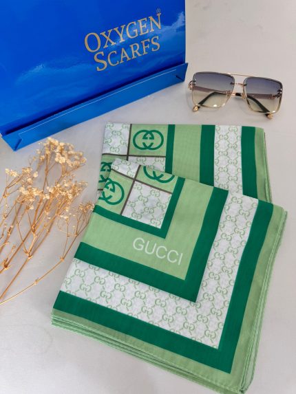 Gucci Krep İpek Eşarp 44125 - Lime