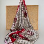 Gucci Monogram İthal Vual İpek Şal 014461 - Fuşya